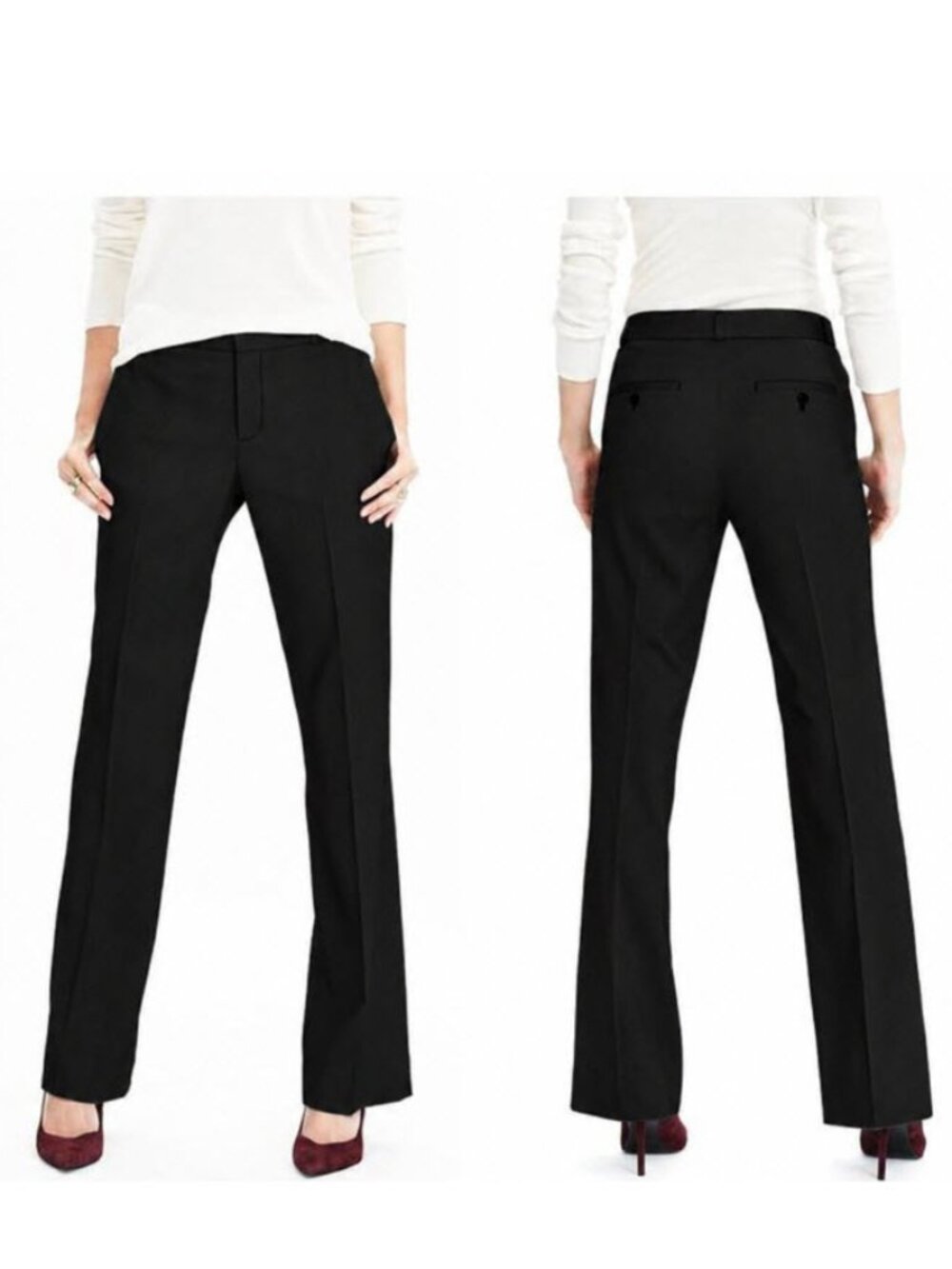 Banana Republic Logan Black Wool Dress NWOT Stretch Bootcut Pants Size 6